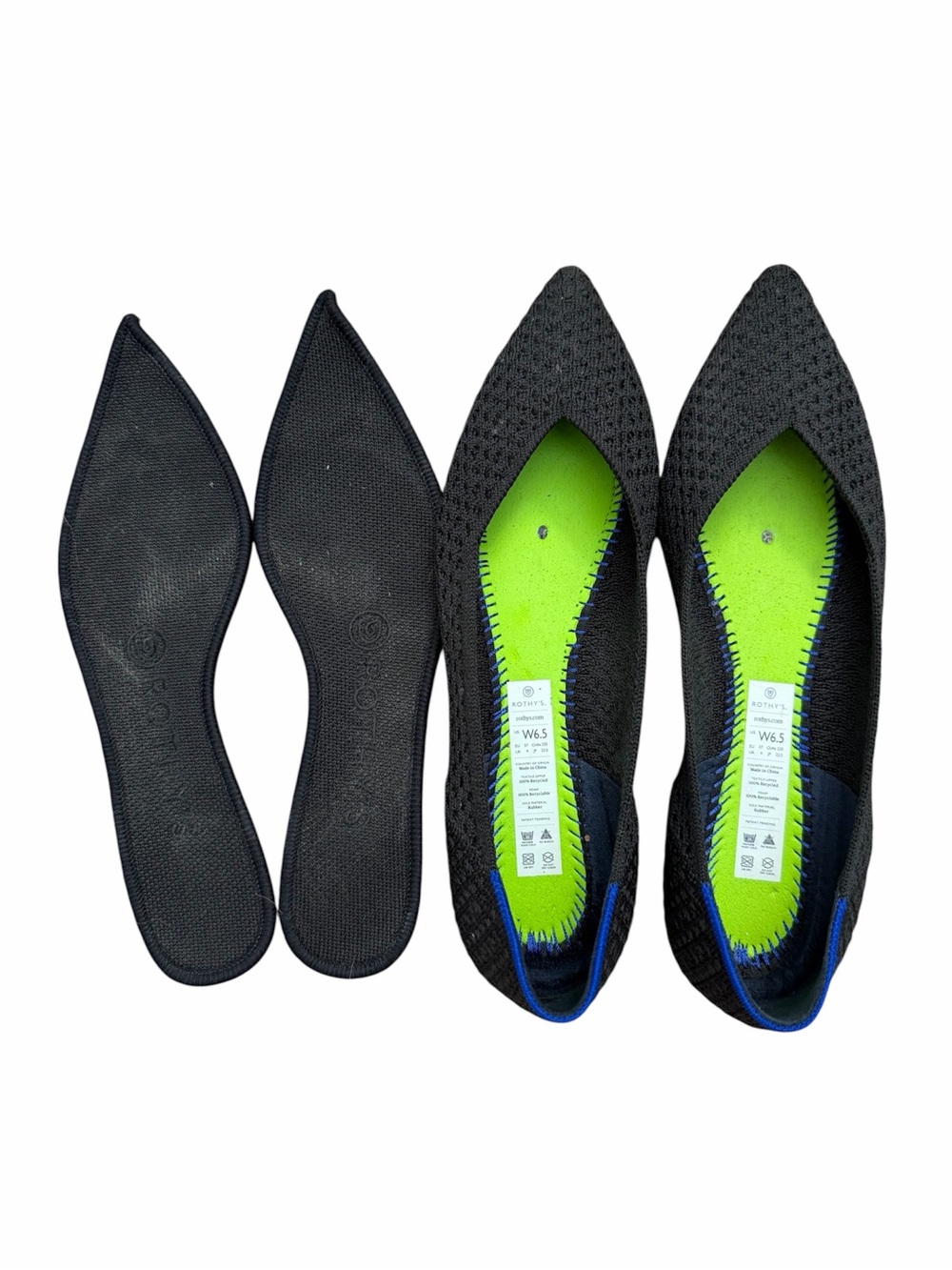 Rothy’s The Point Black Honeycomb Flats 6.5 - Picture 7 of 7